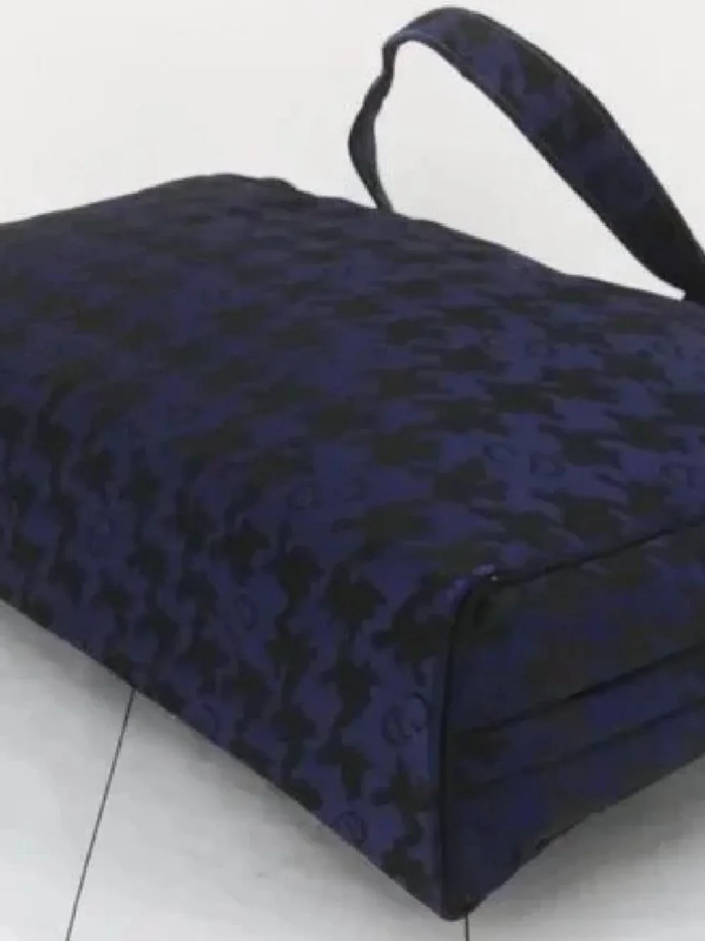 Christian Dior Rare Vintage Blue Houndstooth Toiletry Makeup Bag